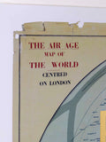 Vintage map of the world centered on London with 'The Air Age' branding.