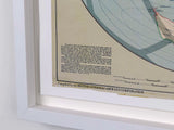 Framed map or chart with text, likely related to British Overseas Airways Corporation, on a white background.