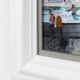 textured cityscape artwork with signature 'T Butler' 