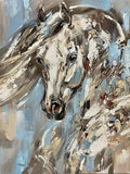 painting of a horse's head unframed
