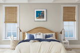 two puffins above bed