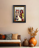 woman an white horse with day of the dead inspired make up framed on wall