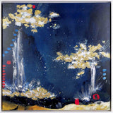 midnight serenade with dark blue and nocturnal landscape