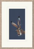 Nicky Litchfield hare artwork framed in warm silver