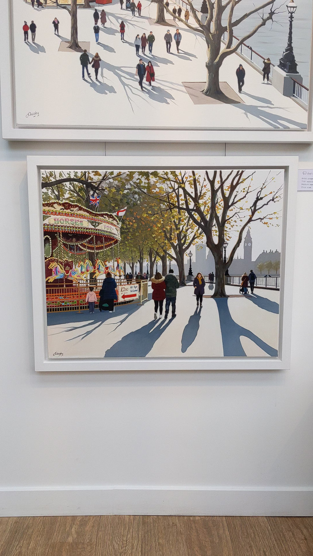 Jo Quigley Autumn Carousel Southbank Original Framed Artwork