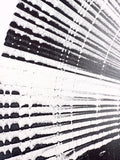 minimalist black and white artwork with black semi circle