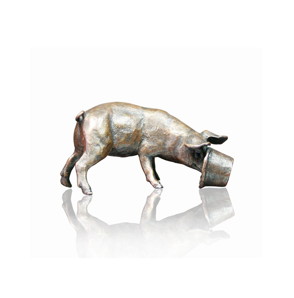 Richard Cooper solid bronze sculpture little pig 1039