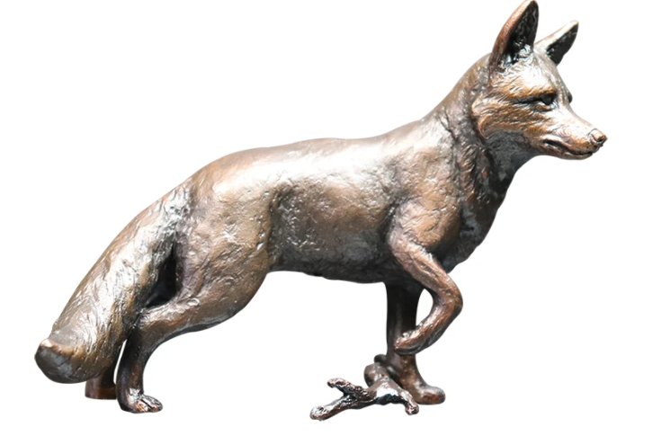 Richard Cooper solid bronze fox standing 1047 Keith Sherwin sculpture
