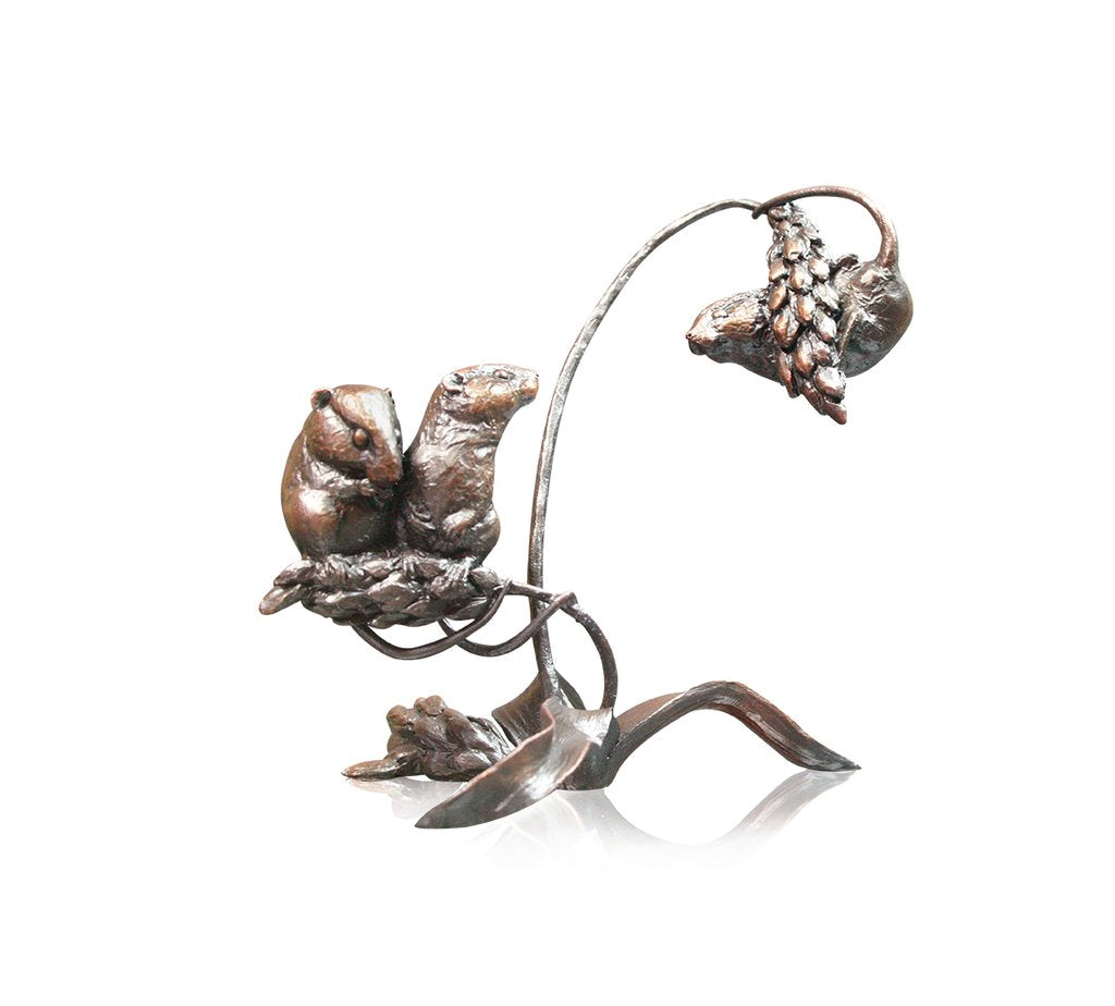 Richard cooper solid bronze sculpture harvest mice