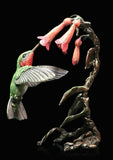 Richard Cooper hummingbird painted bronze sculpture 1081