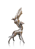 Richard cooper solid bronze sculpture 1124 giraffe & calf new