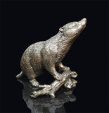 Richard Cooper solid bronze sculpture Badger 1167