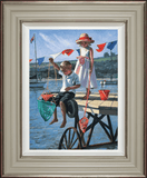 Sherree Valentine Daines Fishing From the Jetty framed