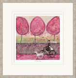 Sam Toft A Pink Day in a warm gold frame