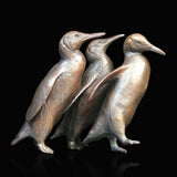 Penguin Group (927) solid bronze sculpture