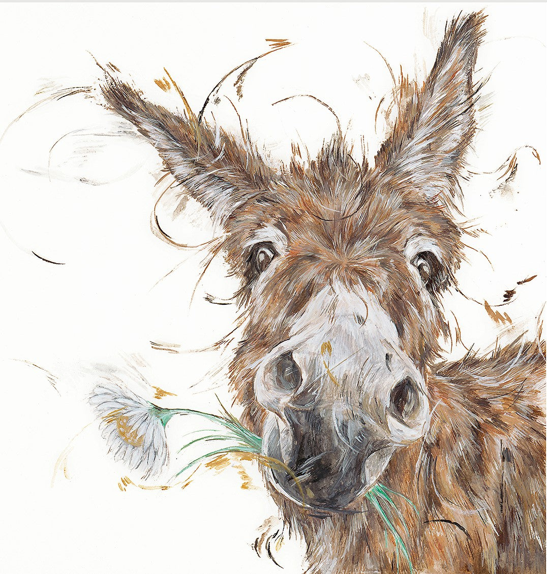 Aaminah Snowdon Flower Power donkey art print 