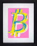 Mr Brainwash bitcoin artwork pink