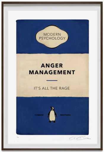 The Connor Brothers Anger Management Artwork Framed Blue