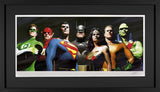 DC Comic art collection superheroes original seven framed
