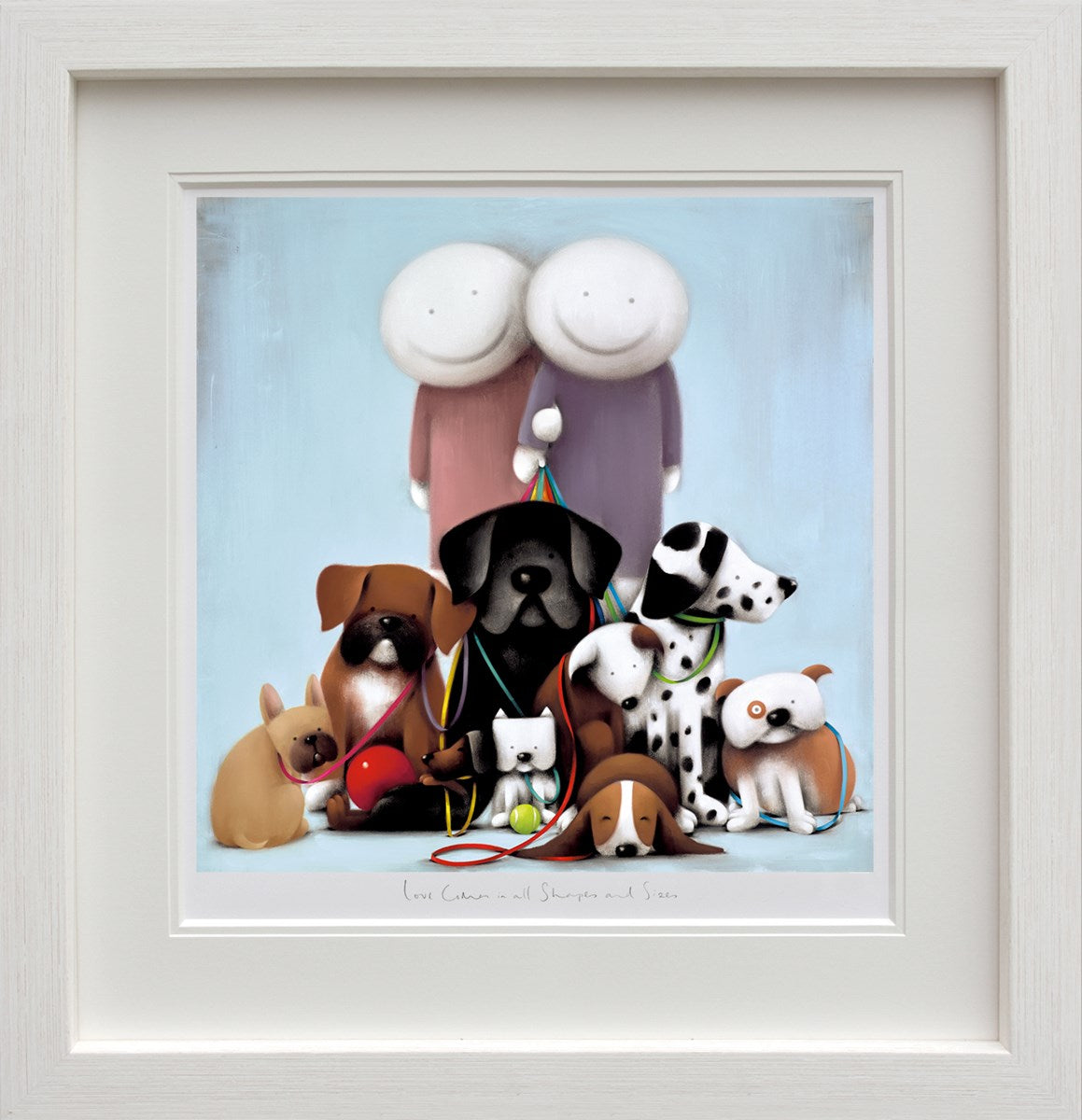 Doug Hyde Love comes in all shapes & sizes framed art