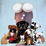 Doug Hyde Love comes in all shapes & sizes dogs mounted art