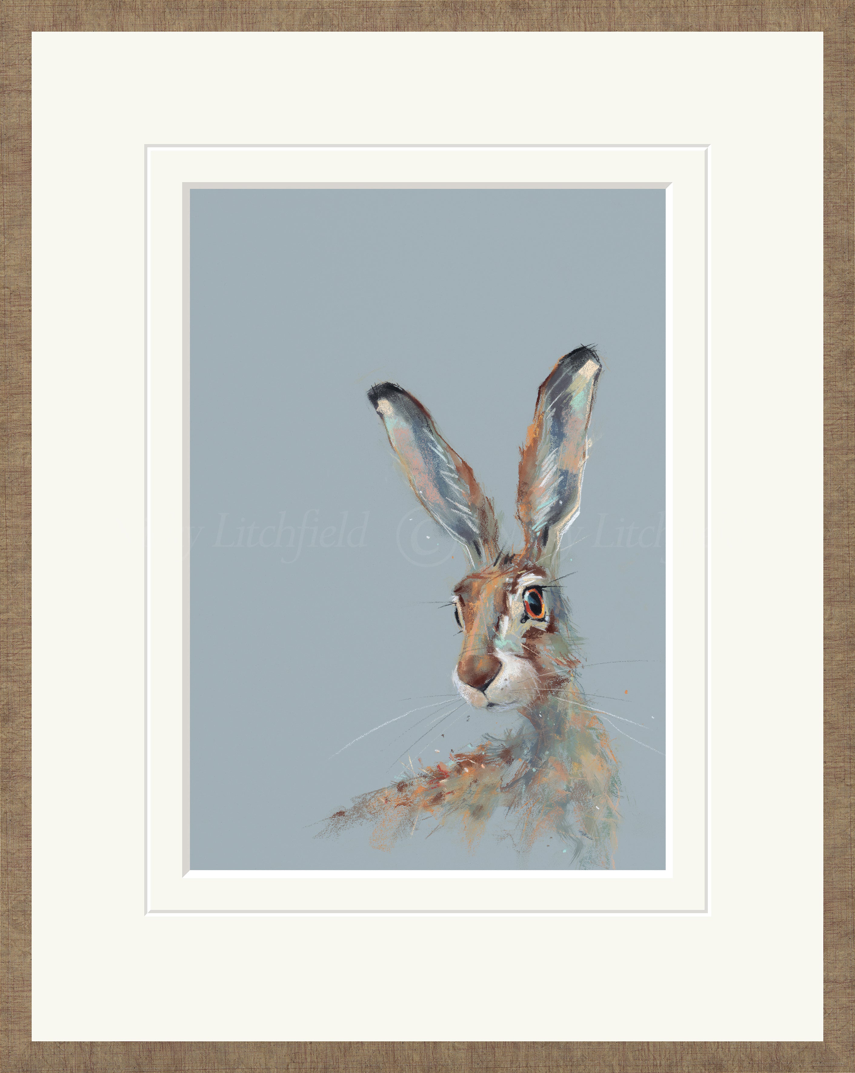 Nicky Litchfield Bright Eyed framed art print hare