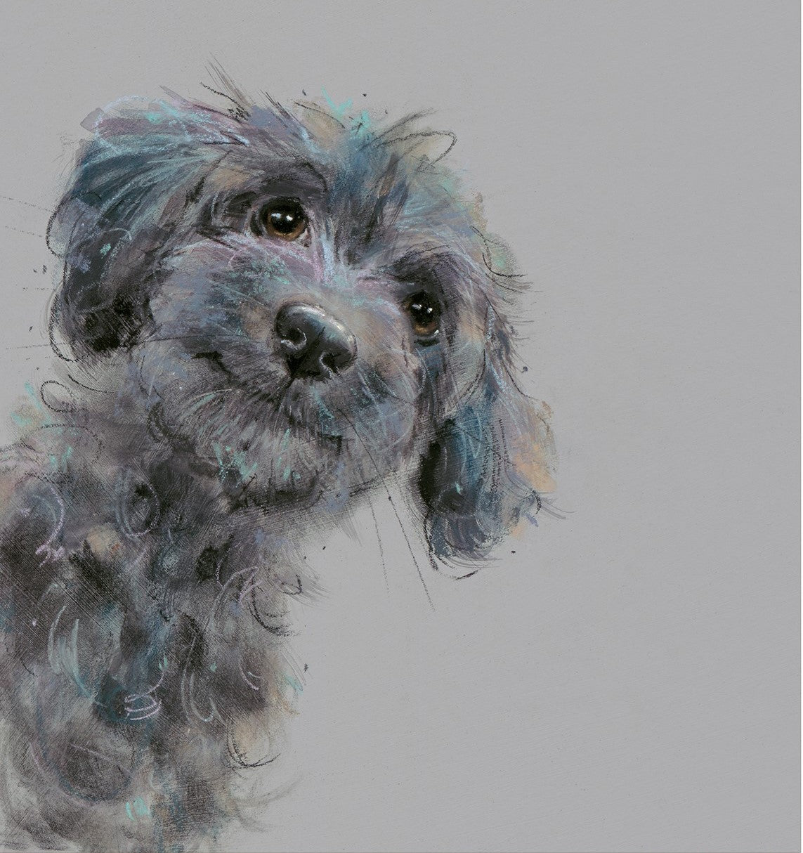 Nicky Litchfield Mischief dog artwork close up