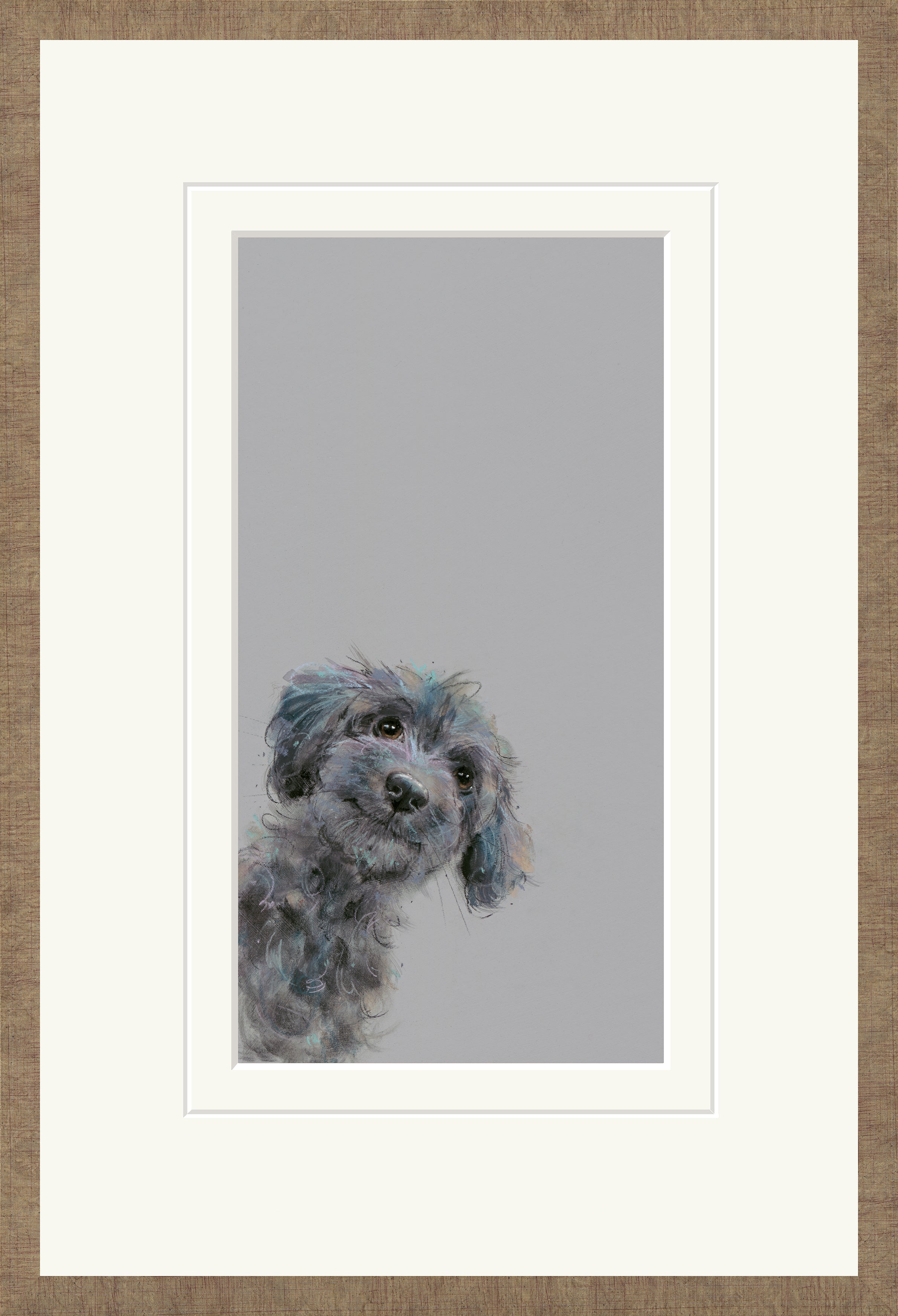 Nicky Litchfield Mischief framed dog signed artwork 