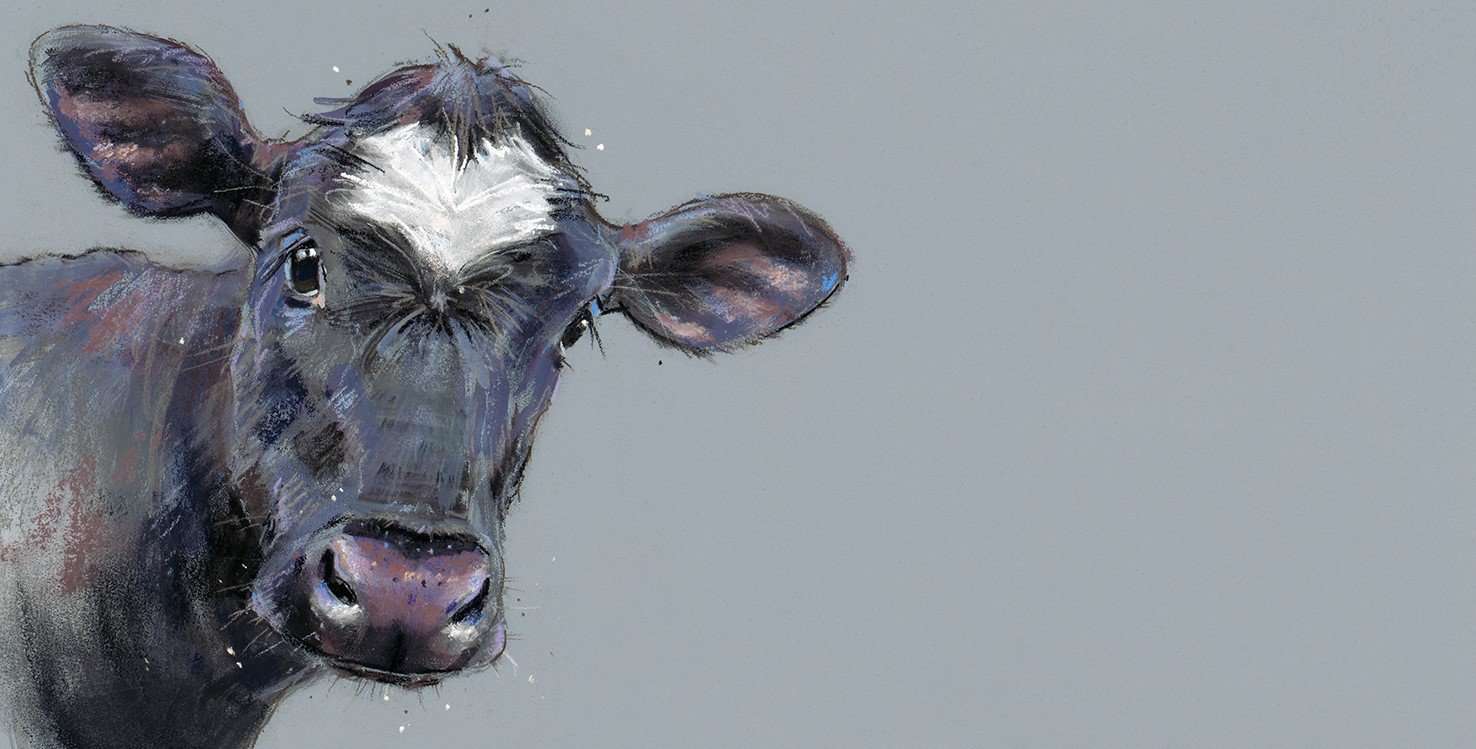 Nicky Litchfield Valentine mounted cow art print