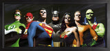 DC comic book superheroes box canvas artwork framed