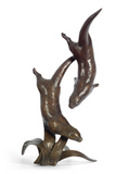 Michael Simpson Out to Play Otters Bronze sculpture