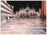 Alena Carvalho St Marks Square Venice night art canvas print