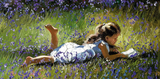 Sherree Valentine Daines Poetry in the meadow bluebell little girl artwork
