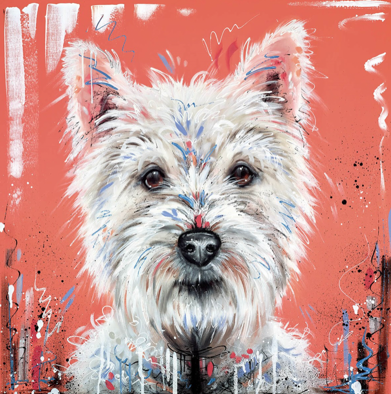 Samantha Ellis Box Canvas limited edition Dog portrait