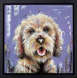 Samantha Ellis Box Canvas framed limited edition canvas dog portrait