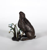 Michael Simpson solid bronze hare sculpture