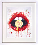 Stephen Graham Kiss me Quick Love hearts art print framed