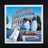 Steve Tandy Roman Holiday Italy framed penguins