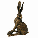 Alert Hare Frith bronze resin sculptures
