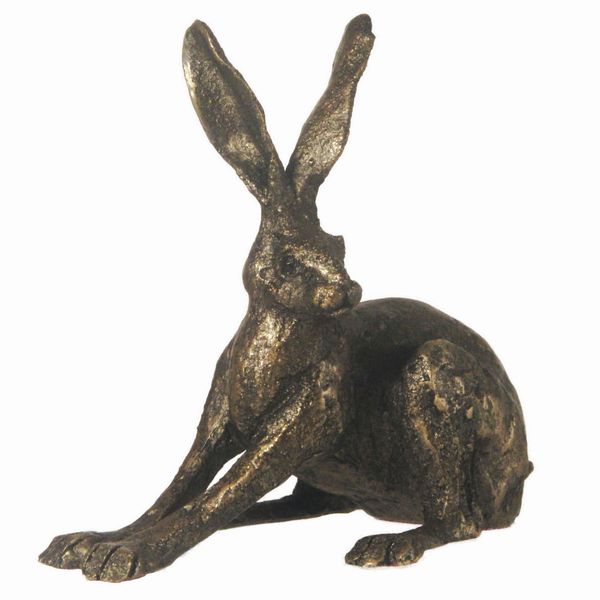 Crouching Hare Frith Bronze Resin sculpture