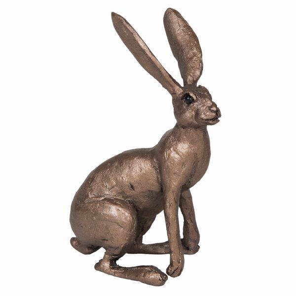 Jan Hare Alert Frith bronze resin sculpture