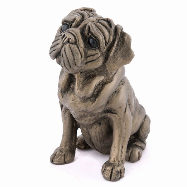 Rocky Pug Frith Pups bronze resin sculpture