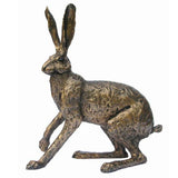 Startled Hare Frith bronze resin sculptures