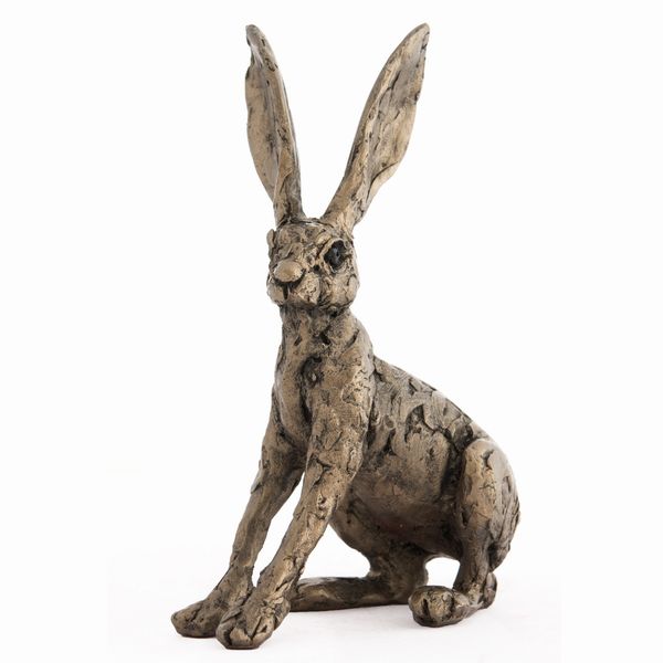 Ted - Hare Alarmed Frith bronze resin sculpture