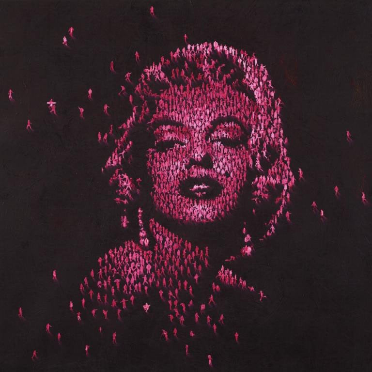 marilyn monroe pink dots craig alan people neon colour black celebrity limited edition USA