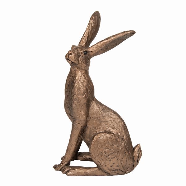 Tobias - sitting hare Frith bronze resin sculpture